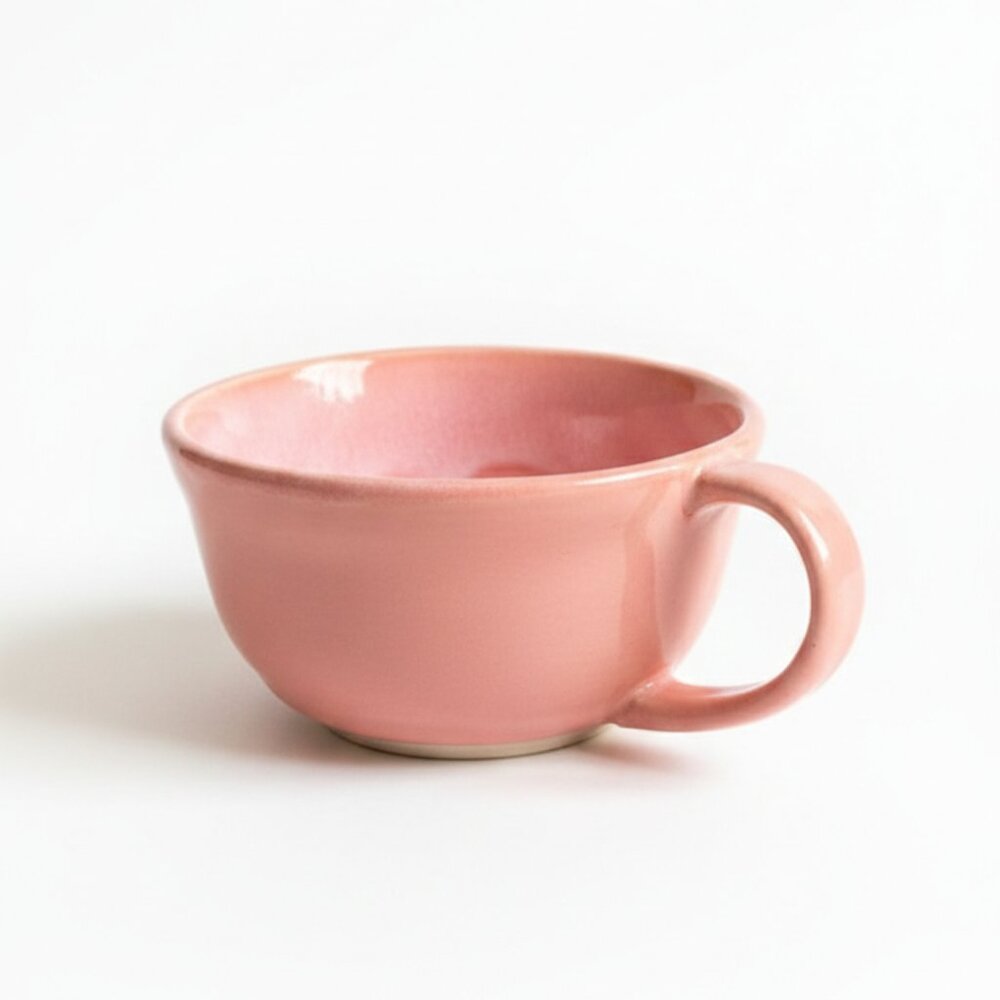CREATION - Handcrafted  Pink Ceramic Mug - coffee Latte cup